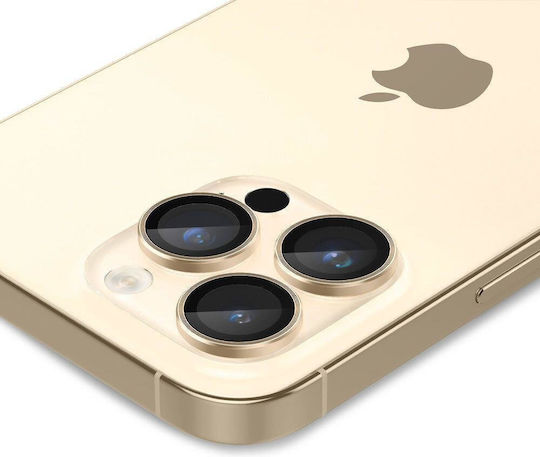 Spigen Optik Pro EZ Fit Camera Protection Tempered Glass Gold for the iPhone 14 Pro / 14 Pro Max