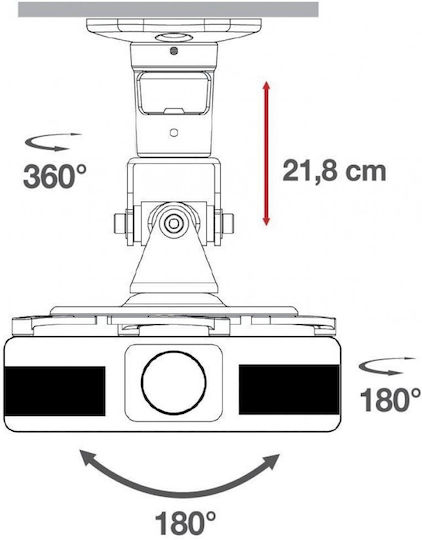 Techly Projektorhalterung Decke ICA-PM-100 mit maximaler Belastung von 10kg Weiß