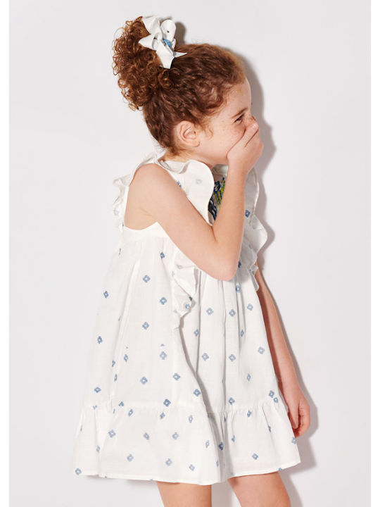 Mayoral Kids Dress Sleeveless White