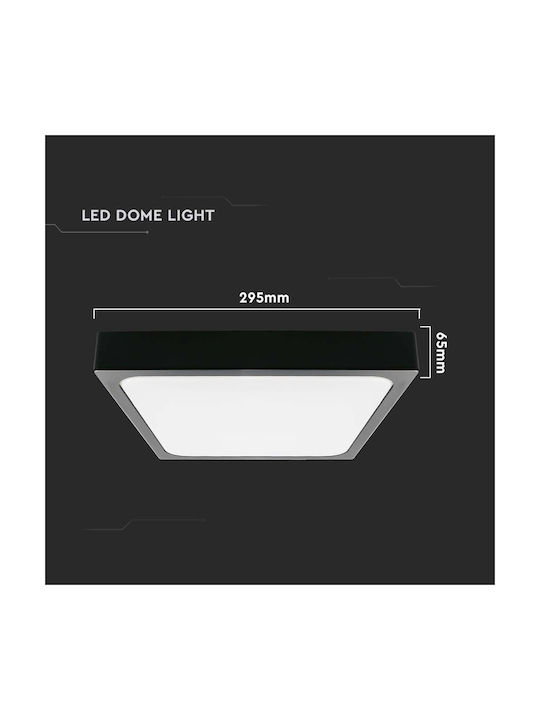 V-TAC Deckenleuchte für den Außenbereich mit integriertem LED in Schwarz Farbe 7673
