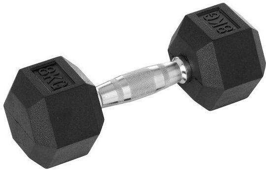 Optimum Hexagon Rubber Dumbbell 1 x 8kg