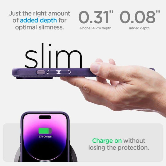 Spigen Mag Armor Back Cover Σιλικόνης Deep Purple (iPhone 14 Pro)