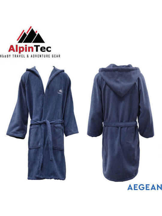 AlpinPro Aegean Kids Swimming Bathrobe Blue Microfiber