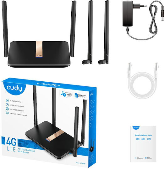 Cudy LT500D v2 Ασύρματο 4G Router Wi‑Fi 5 με 4 Θύρες