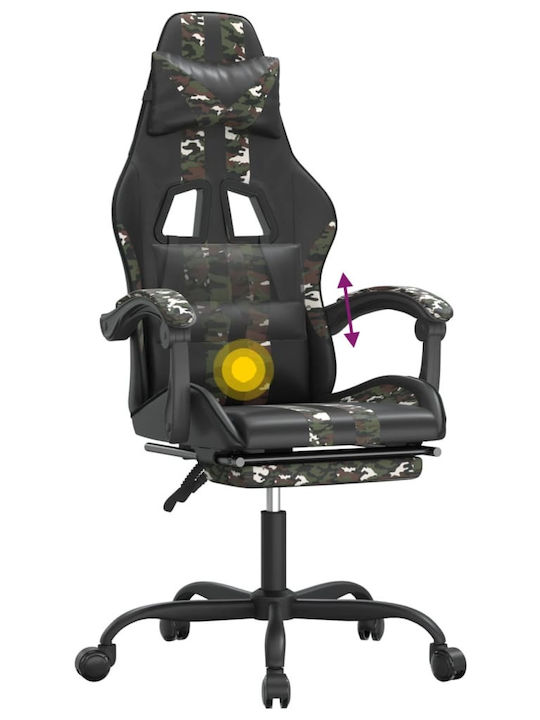 vidaXL 349542 Artificial Leather Gaming Chair with Footrest Camo Black