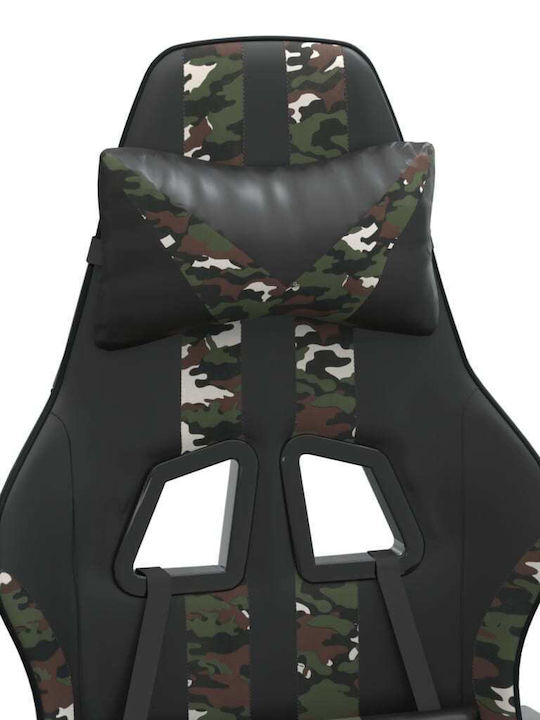 vidaXL 349542 Artificial Leather Gaming Chair with Footrest Camo Black