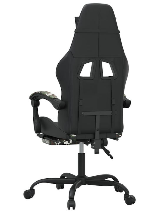 vidaXL 349614 Геймърски стол с RGB осветление и подлакътник Camo Black