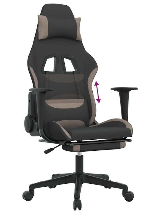 vidaXL 3143745 Καρέκλα Gaming Δερματίνης με RGB Φωτισμό και Υποπόδιο Μαύρο/Taupe