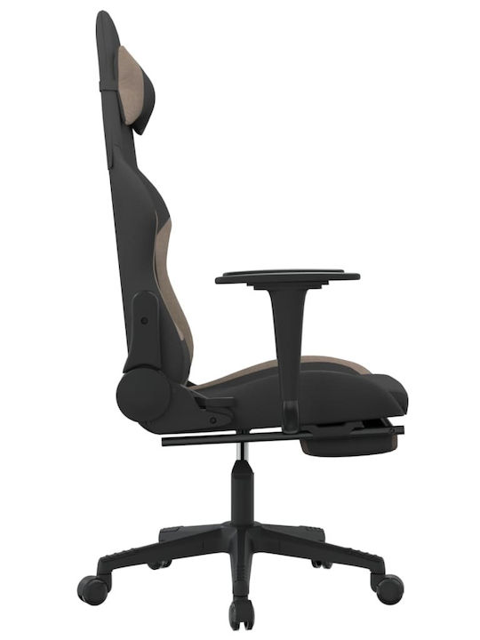 vidaXL 3143745 Καρέκλα Gaming Δερματίνης με RGB Φωτισμό και Υποπόδιο Μαύρο/Taupe