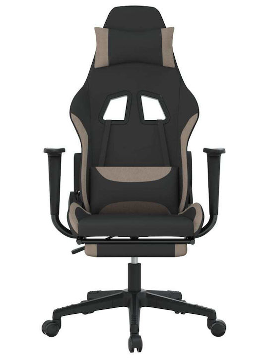 vidaXL 3143745 Καρέκλα Gaming Δερματίνης με RGB Φωτισμό και Υποπόδιο Μαύρο/Taupe