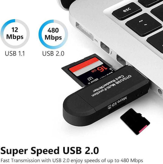 ATC Кард Рийдър USB 2.0 / micro USB за SD/микро SD