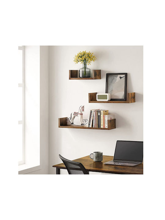 Shelves Wall Brown 3pcs 60x15x10cm