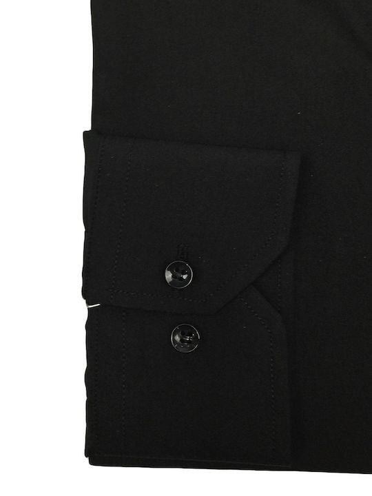 Poli Gianni Men's Shirt Long Sleeve Cotton Black