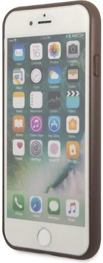 Guess Triangle Logo Cardslot Back Cover Synthetic Leather with Card Slot Brown (iPhone SE 2022/2020)