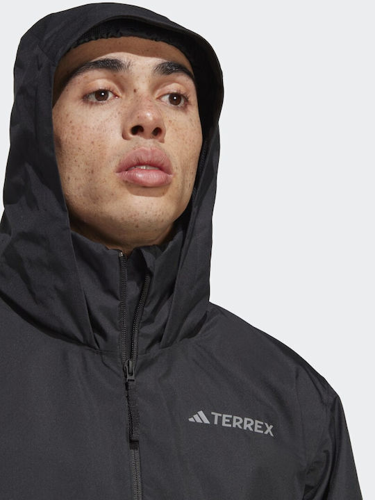 Adidas Terrex Multi Rain.Rdy 2-Layer Αθλητικό Ανδρικό Μπουφάν Αδιάβροχο Μαύρο