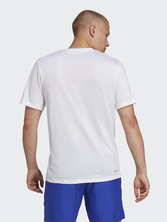 Adidas Train Essentials Comfort Bărbați T-shirt Sportiv cu Mânecă Scurtă Alb