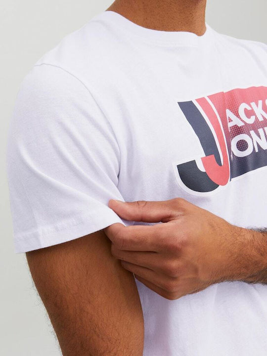 Jack & Jones Ανδρικό T-shirt Λευκό με Λογότυπο