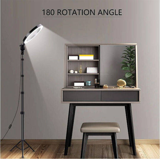 Ringlicht 26cm mit Bodenstativ und Handyhalter