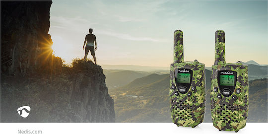 Nedis WLTK0810BK Transmițător Wireless PMR cu Ecran Monocrom Set 2buc Camo Green