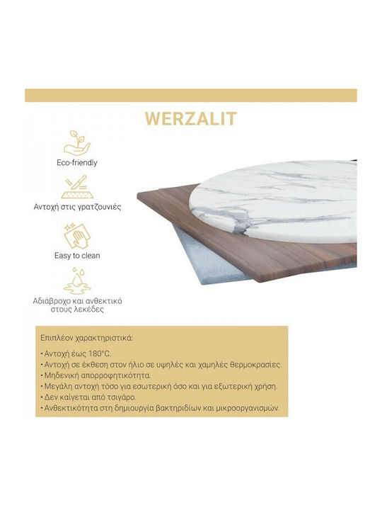 Pakketo PWH-0012 Rund Tischoberfläche Werzalit Grey Cement I 60x60x2.5cm 215-000039 1Stück