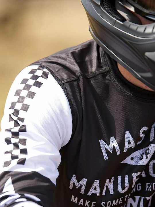 Unit Draft MX Pentru bărbați Tricou Motocross Mânecă lungă Black/White