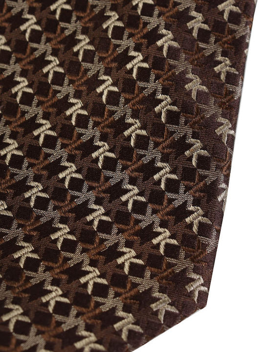 Michael Kors Men's Tie Silk Printed In Brown Colour