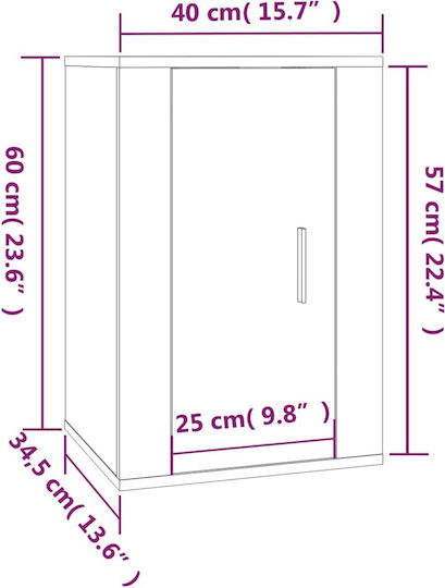 Hängendes Wohnzimmer Schrank aus Spanplatte Beige 40x34,5x60cm