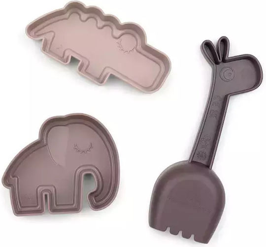 Done by Deer Deer Friends Powder Plastic Sand Molds Set Pink 2.5 cm (3pcs)