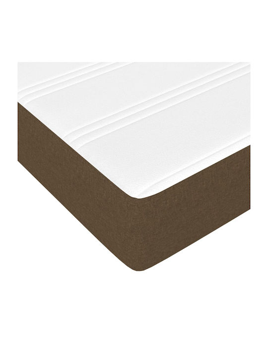 Saltea Supradublă Pătată cu Material Maro Închis cu Plăci și Saltea 160x200cm