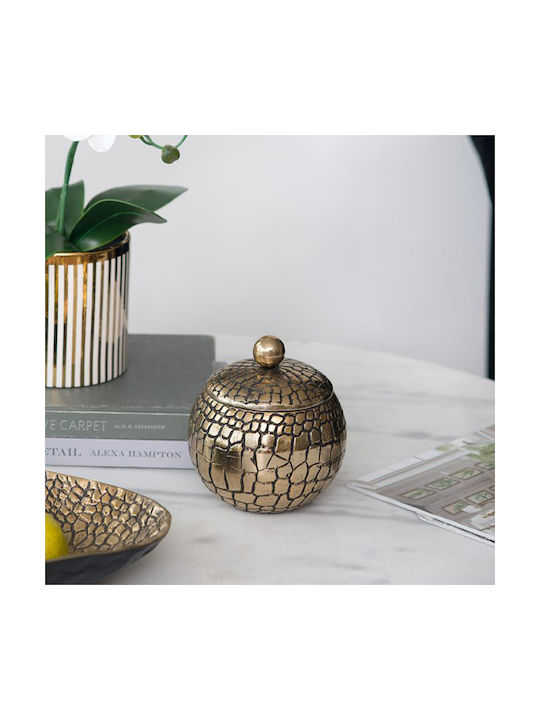 Artekko Decorative Vase Croco Gold 15x15x17cm