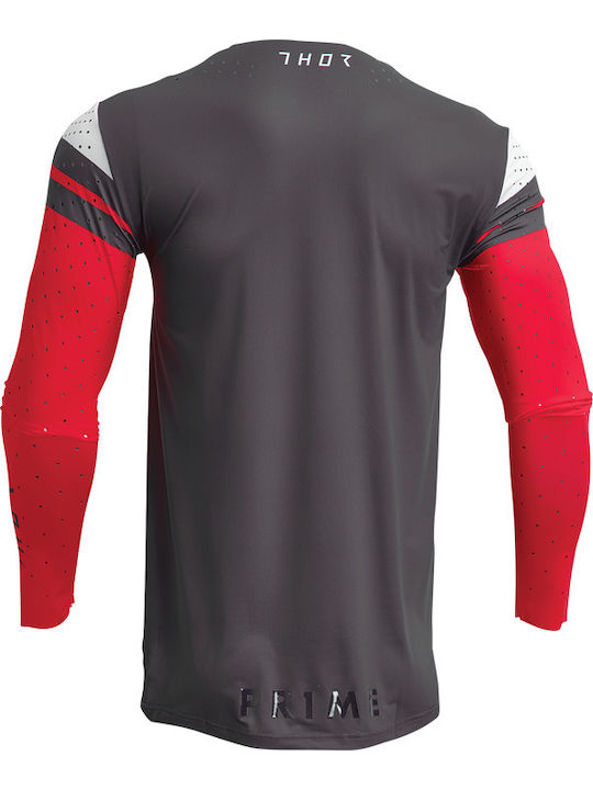 Thor MX Prime Rival Pentru bărbați Tricou Motocross Mânecă lungă Charcoal / Red