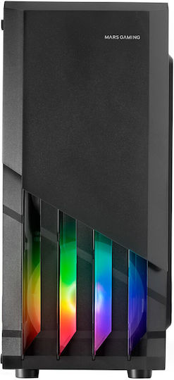 Mars Gaming MC-X2 Gaming Midi-Turm Computergehäuse mit RGB-Beleuchtung Schwarz