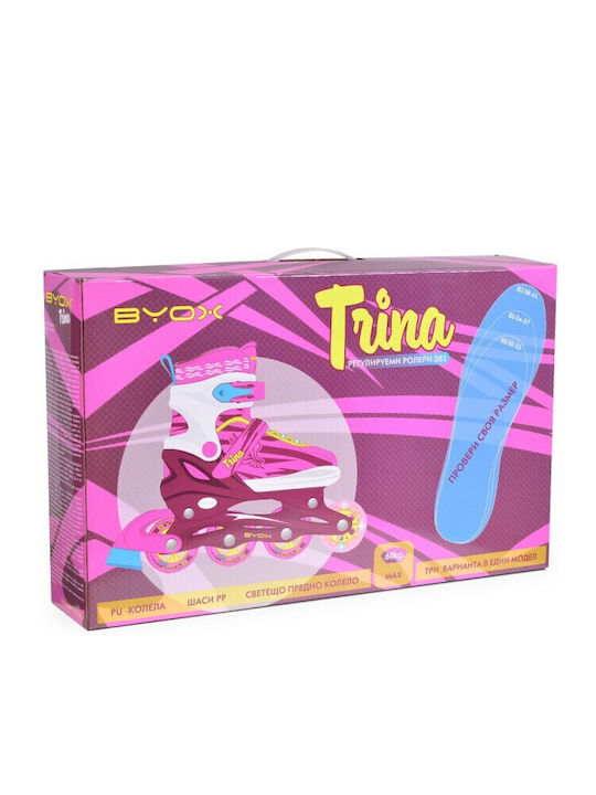 Byox Trina Inline Αυξομειούμενα Rollers Ροζ Παιδικά