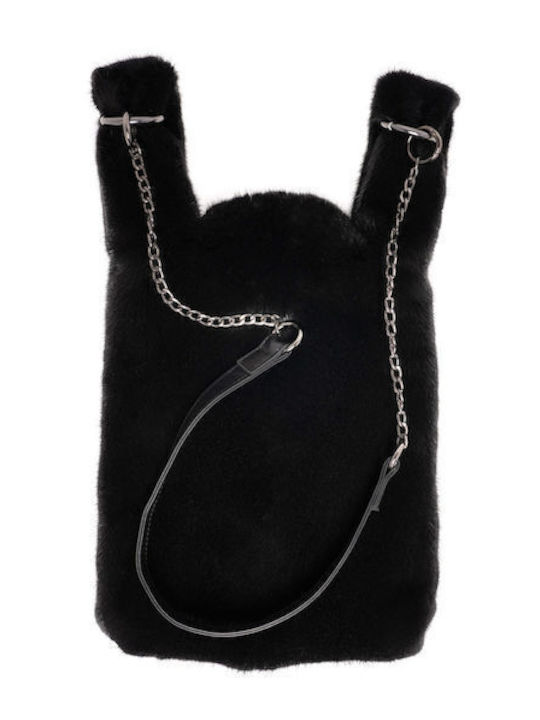 Fur mink bag black