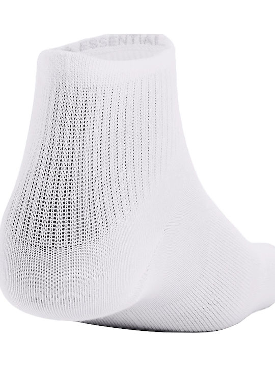 Under Armour Αθλητικές Παιδικές Κάλτσες Μακριές Essential Qtr Yth Unisex Λευκές 3 Ζευγάρια