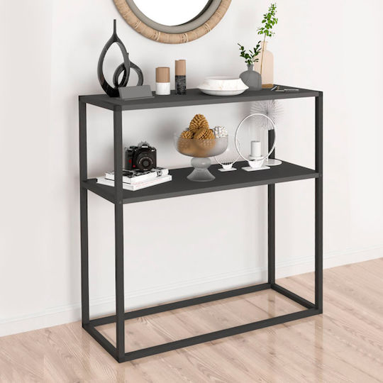 Castel Wooden Console Black / Anthracite L90xW33.5xH90cm