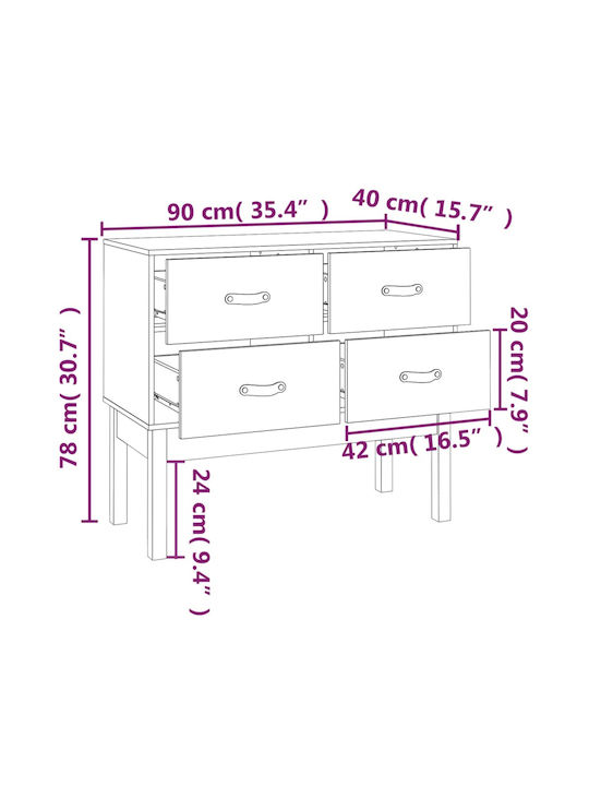 Konsole Καφέ Μελί L90xB40xH78cm