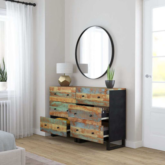 Chest of Drawers of Solid Wood with 6 Drawers 120x33x75cm
