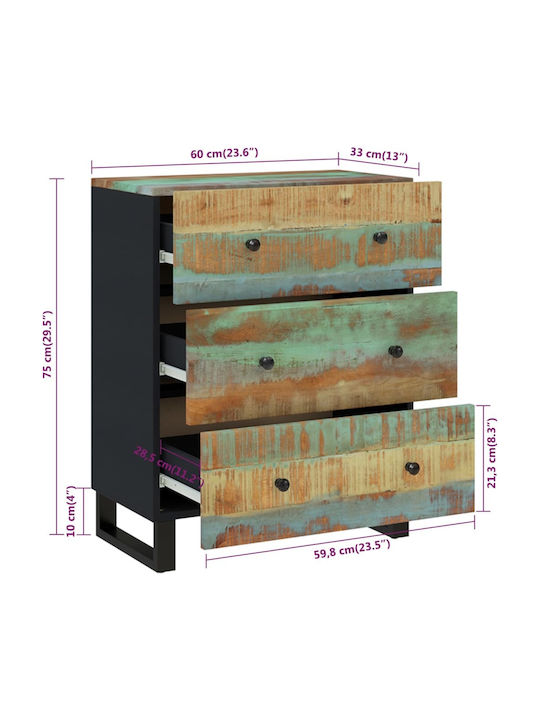 Comoda pentru Dormitor din Lemn Masiv cu 6 sertare 120x33x75buc
