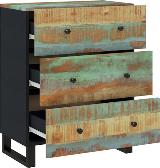 Chest of Drawers of Solid Wood with 6 Drawers 120x33x75cm