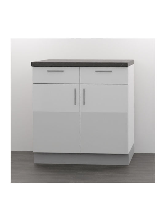 Glamour Floor Cabinet White High Gloss L80xW48xH82cm