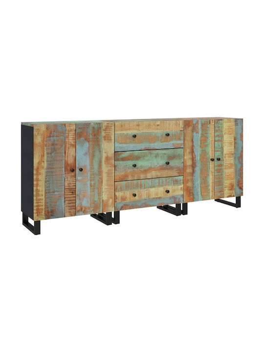 Μπουφές από Ξύλο με Συρτάρια Φυσικό 180x33x75cm
