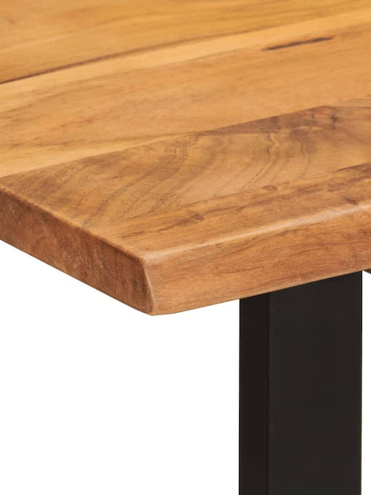 Table Dining Room from Solid Wood & Metal Black 110x50x76cm