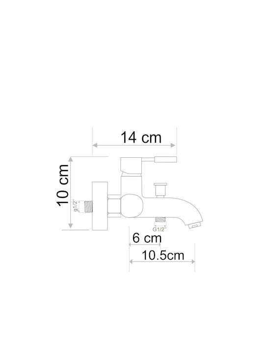 Forte M1101 Mixing Bathtub Shower Faucet Complete Set Silver
