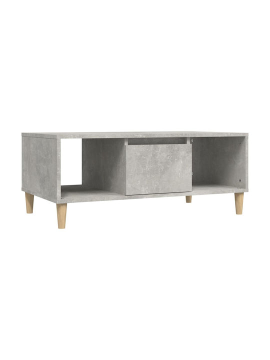 Rectangular Coffee Table Wooden Grey Concrete L90xW50xH36.5cm.