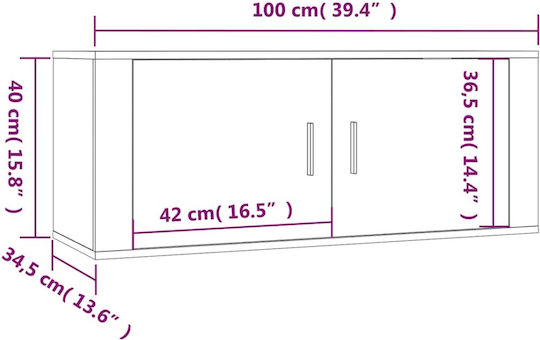 Έπιπλο Τηλεόρασης Γκρι Sonoma Μ100xΠ34.5xΥ40cm