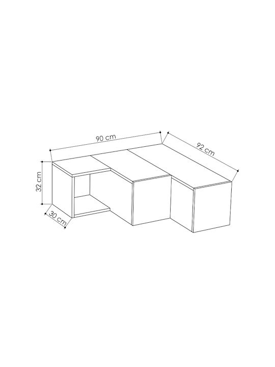 Stand TV Compact Antracit / Mocca Deschis L94,2xA90,6xÎ31,4cm