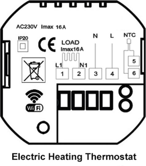 Powertech Digital Termostat Spațiu Inteligent cu Wi-Fi