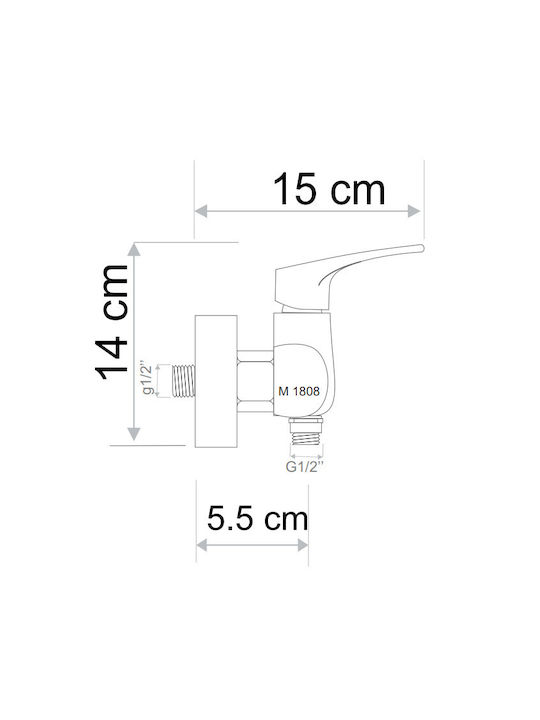 Forte Mix Mixing Bathtub Shower Faucet Complete Set Silver