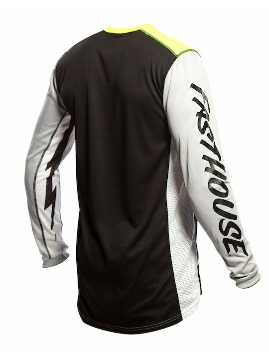 Fasthouse Grindhouse Clyde Pentru bărbați Tricou Motocross Mânecă lungă Black/White